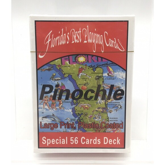 Florida Pinochle Playing Cards Deck Large Print BRAND NEW SEALED - Picture 1 of 4